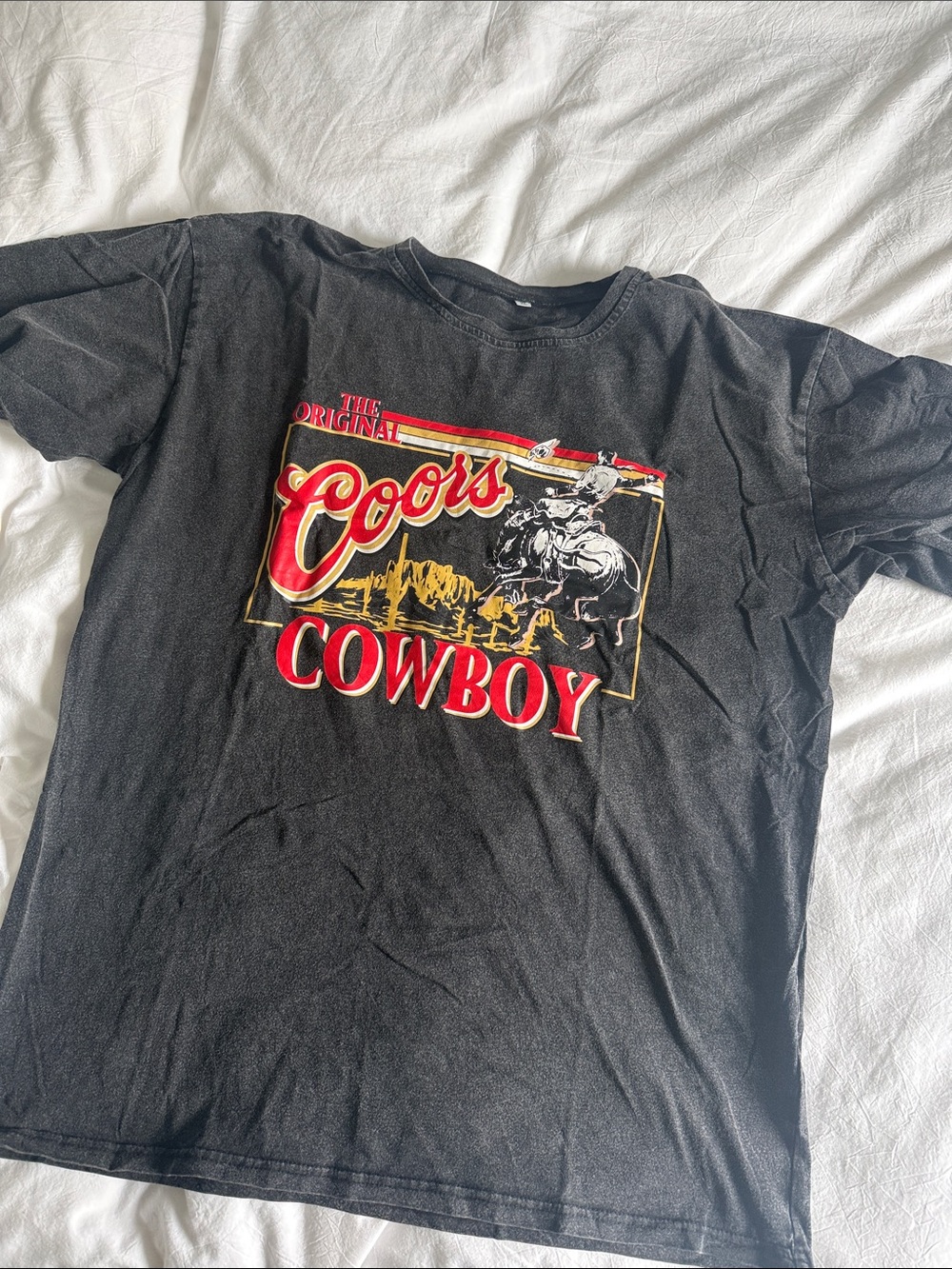 Coors Cowboy Graphic Tee - Black with Red & Gold Print